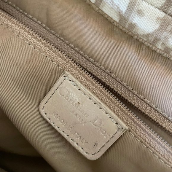 Christian Dior Trotter Romantic Hand Bag PVC Leather Beige Auth - Picture 8 of 11